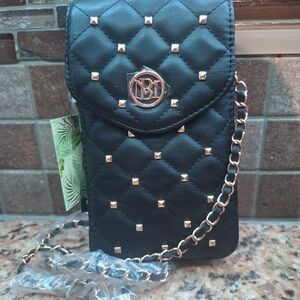 NWT Black Quilted Crossbody Bag with Chain Strap